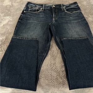 Women's Dark Blue Silver Boyfriend Jeans